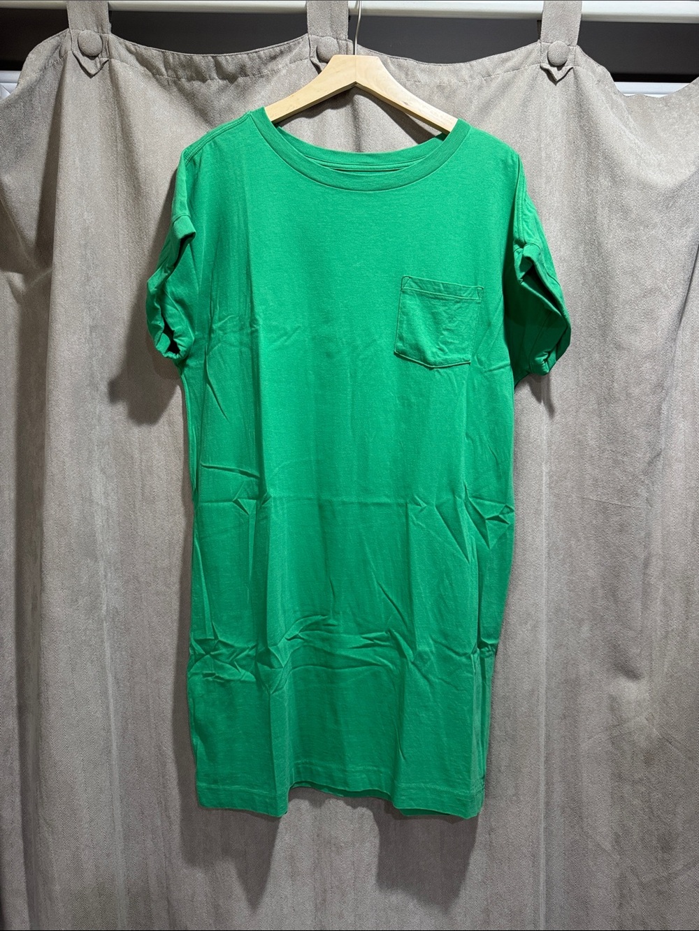 GAP Women's Bright Green Short Sleeve Pocket Tee Dress